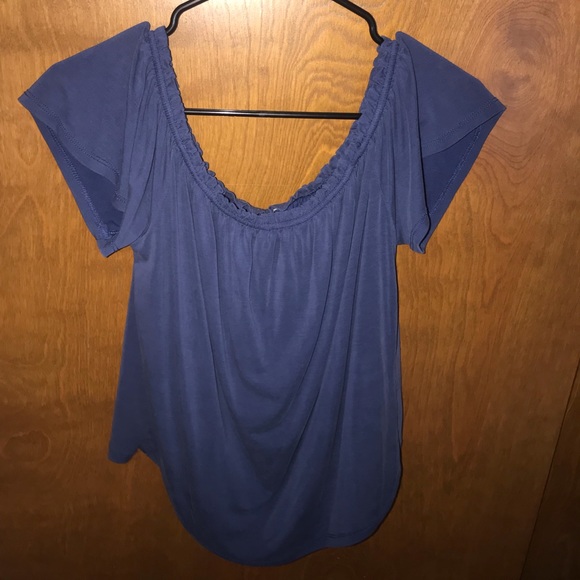 dark blue off the shoulder top - Picture 3 of 3